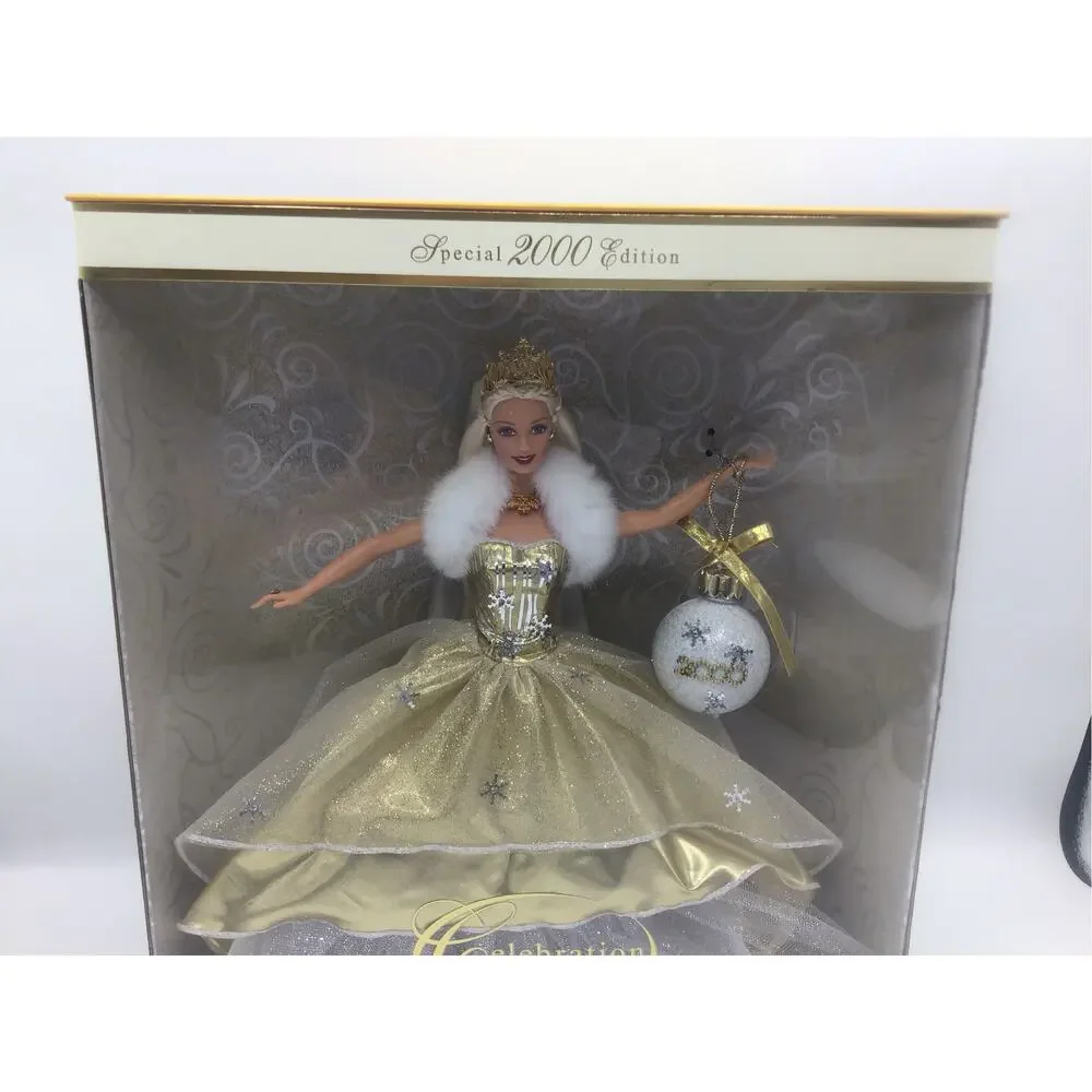 Vtg 2000 Special Edition Celebration Barbie Doll Gold Gown Holiday NRFB 28269